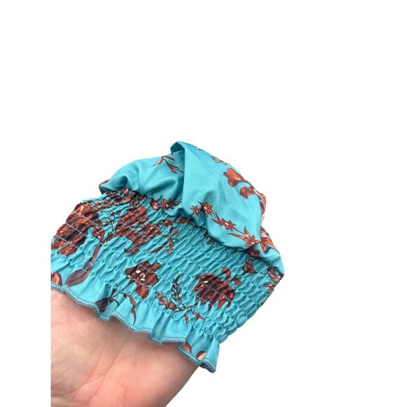 Long-sleeved Women's Blouse Jade and Brown xl - Picture 2 of 4